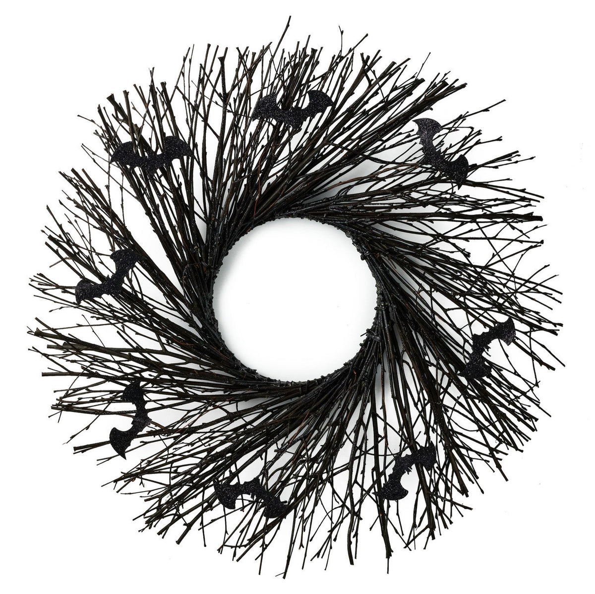 Black Halloween Wreath, 24"