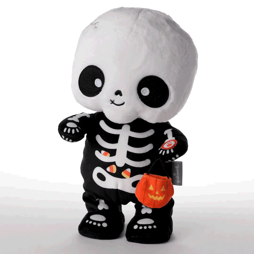 Trick-or-Treat Skeleton Plush With Sound and Motion, 10"