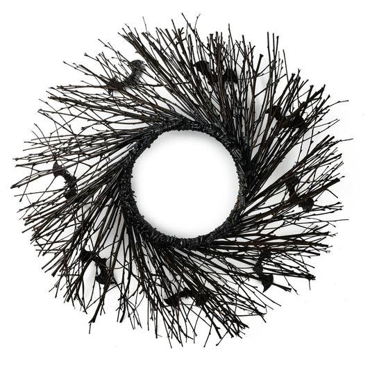 Black Halloween Wreath, 24"
