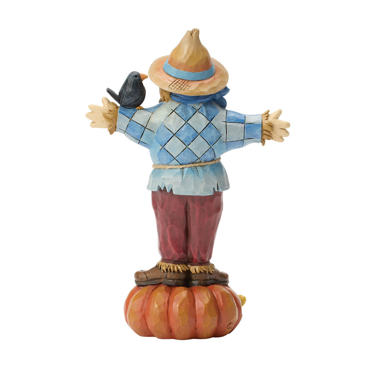 Jim Shore Heartwood Creek Scarecrow on Pumpkin Figurine, 6"