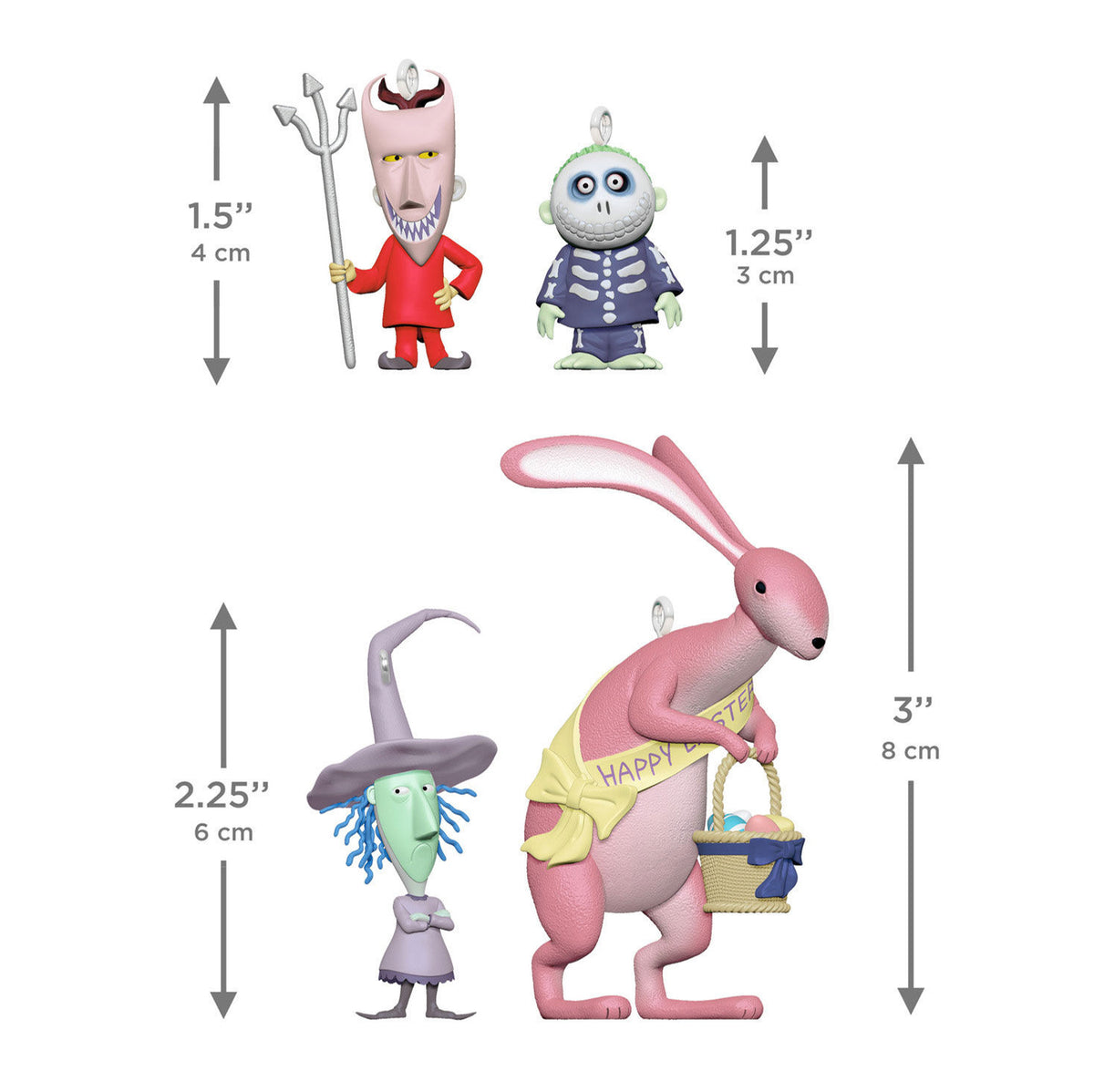 Disney Tim Burton's The Nightmare Before Christmas Citizens of Halloween Town Collection 2 Ornaments, Set of 4