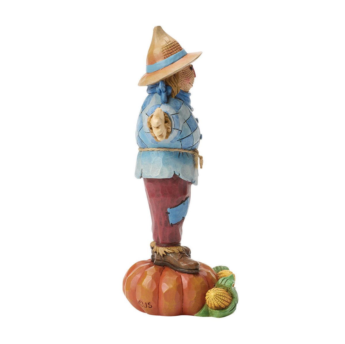 Jim Shore Heartwood Creek Scarecrow on Pumpkin Figurine, 6"