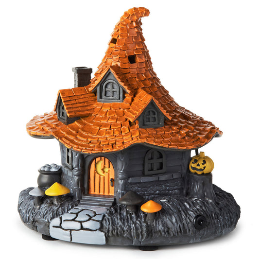 Hauntsville Collection Musical Witch House Tabletop Decoration With Light, 7.5”