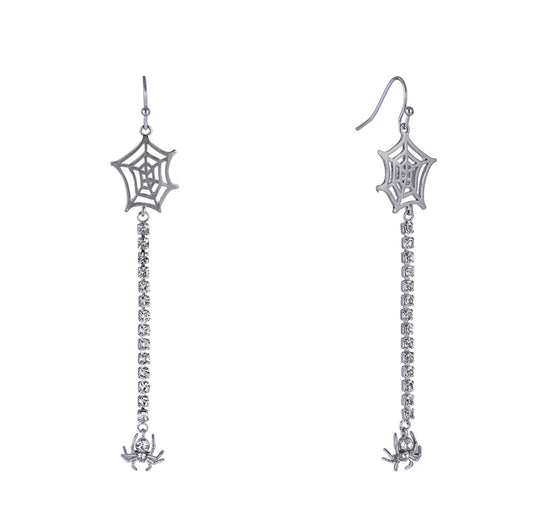 Spider and Web Linear Earrings