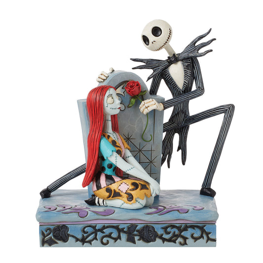 Jim Shore Disney Jack and Sally on Gravestone Figurine, 6.8"