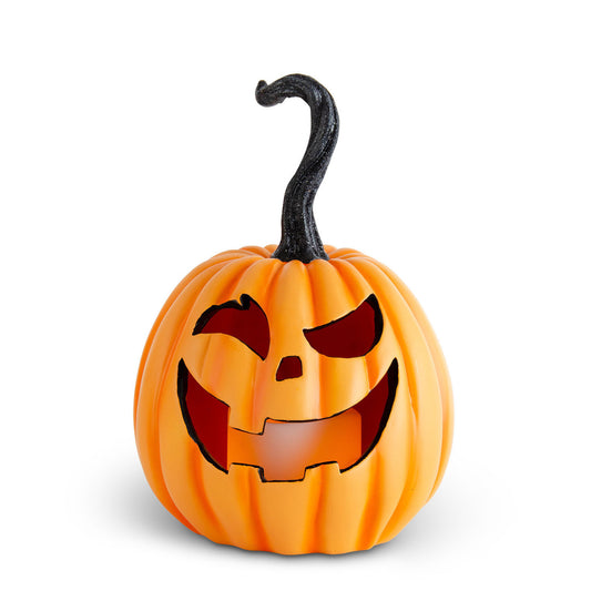 K&K Interiors Jack-o'-Lantern Decoration With LED Light, 8"