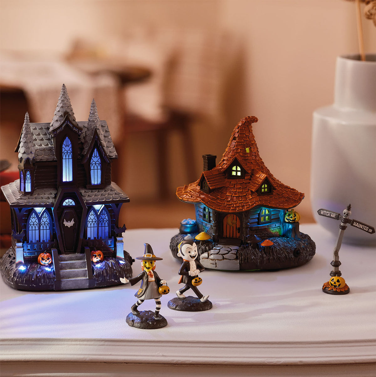 Hauntsville Collection Musical Vampire Manor Tabletop Decoration With Light, 9.75”