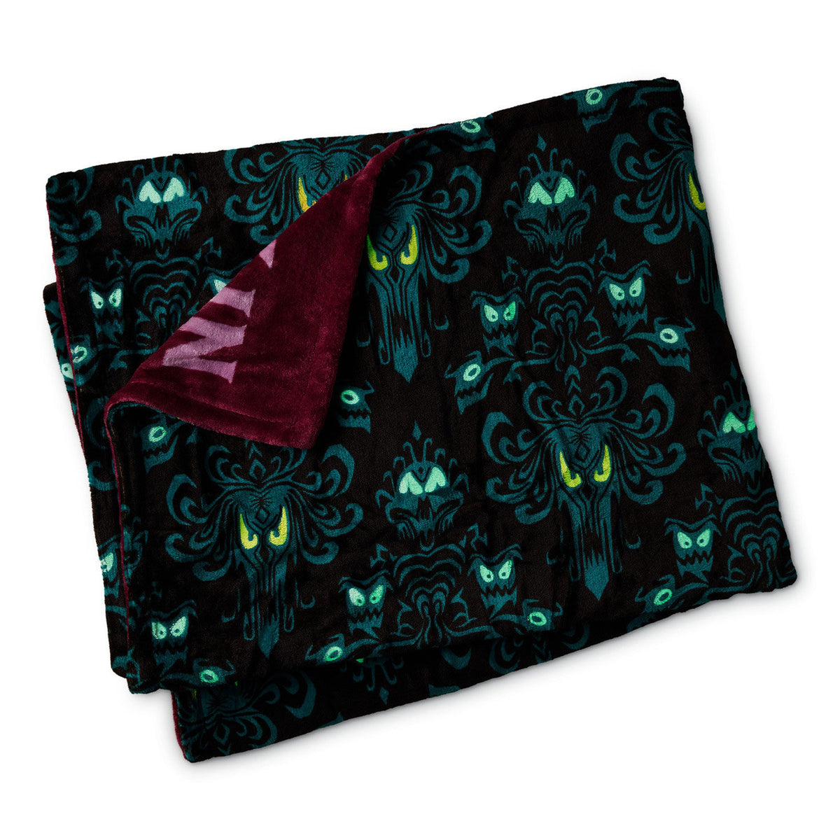 Disney The Haunted Mansion Glow-in-the-Dark Two-Sided Throw Blanket, 50x60