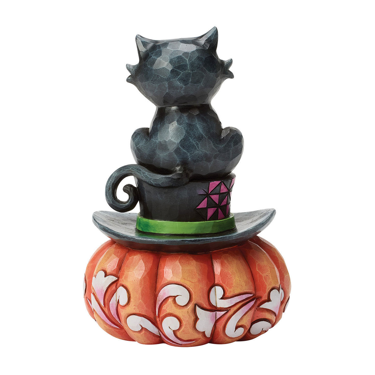 Jim Shore Heartwood Creek Black Cat on Top Cat Figurine, 5"