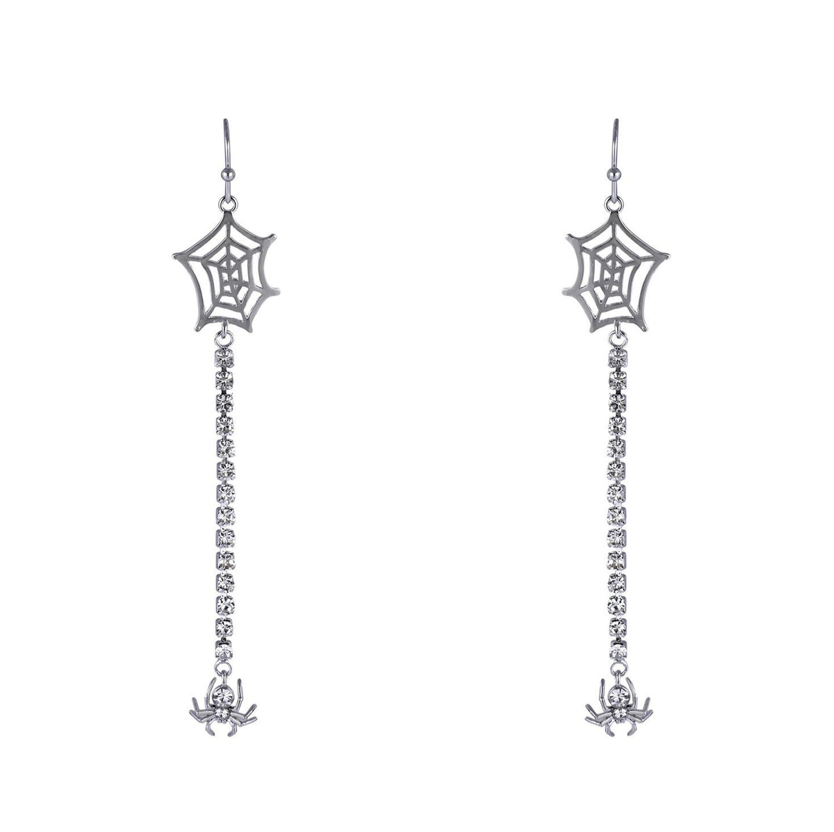 Spider and Web Linear Earrings