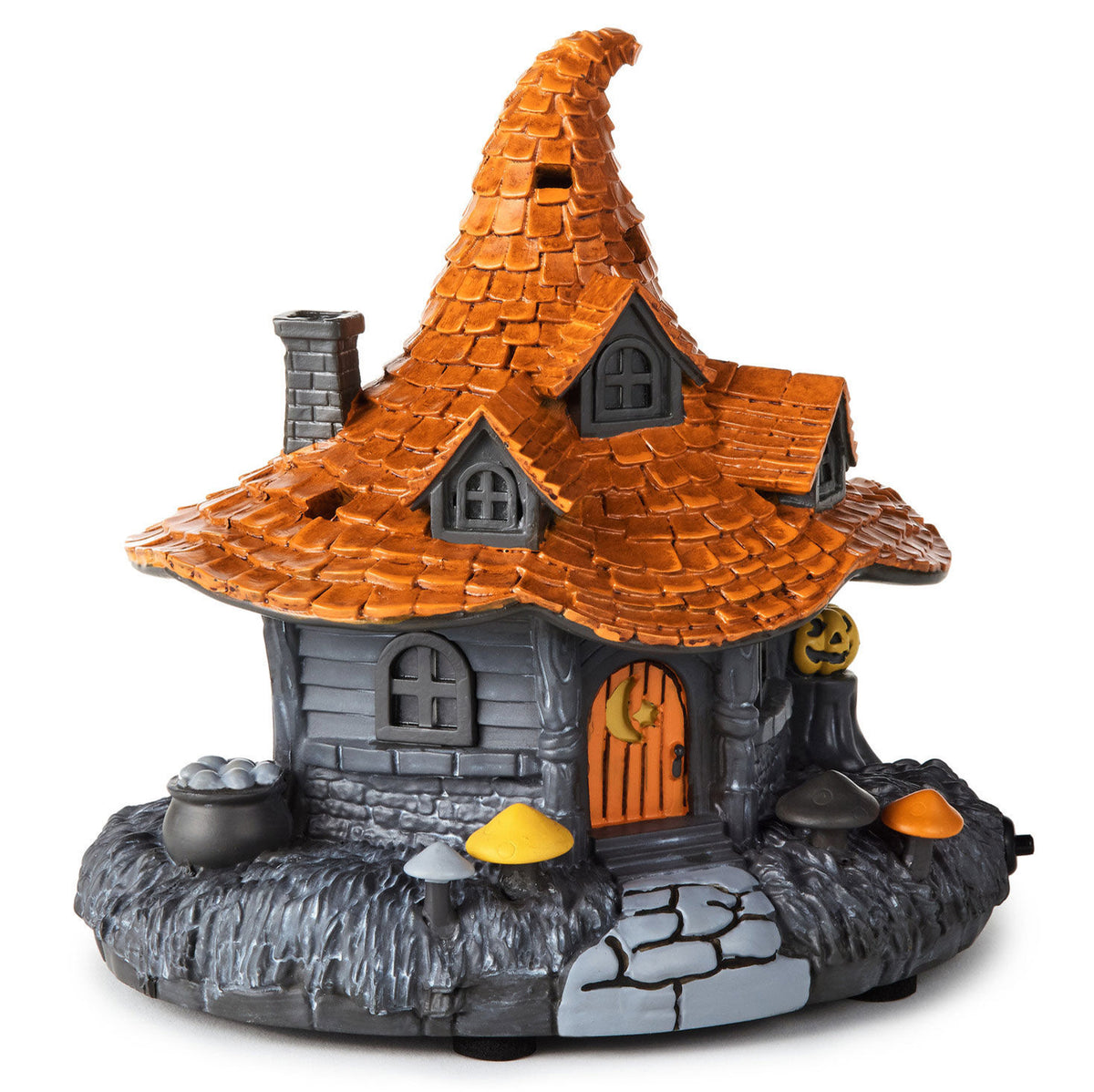 Hauntsville Collection Musical Witch House Tabletop Decoration With Light, 7.5”
