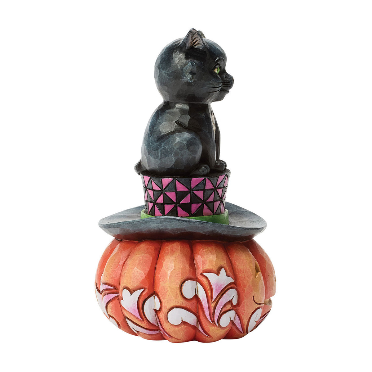 Jim Shore Heartwood Creek Black Cat on Top Cat Figurine, 5"
